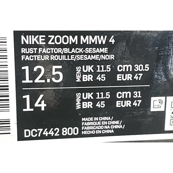 $450 Nike Zoom 004 X Mathew M. Williams MMW Rust Factor DC7442-800 Men Size 12.5 main image 9